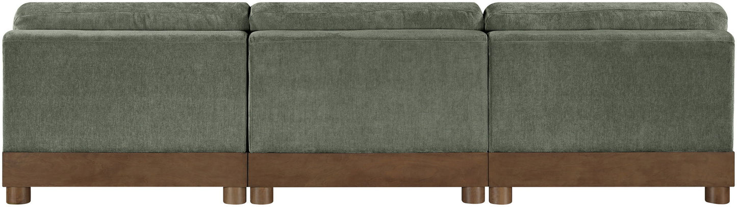 Turin - Chenille Fabric Upholstered Modular Sectional - Green