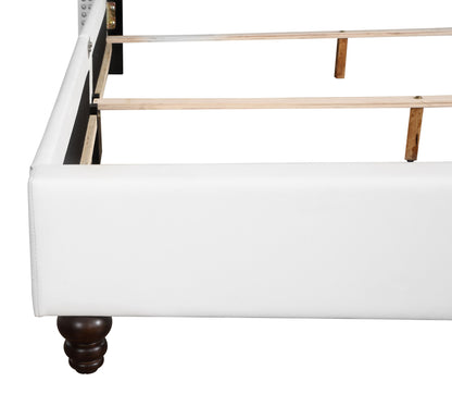 Queen Upholstered Bed - White