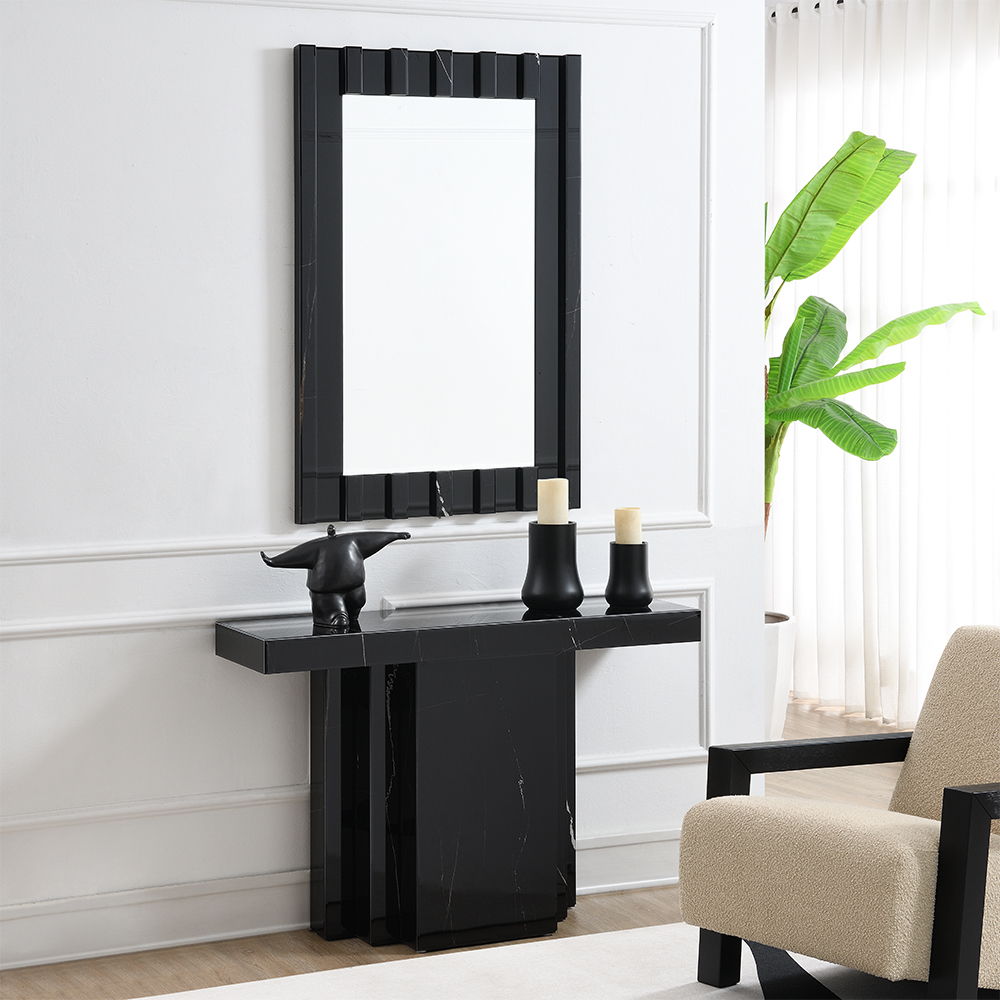 Drisana - Console Table - Black Mirrored