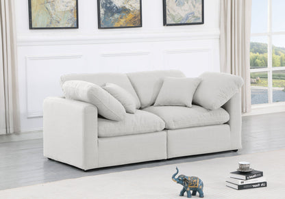 Indulge - Linen 2 Piece Modular Sofa - White