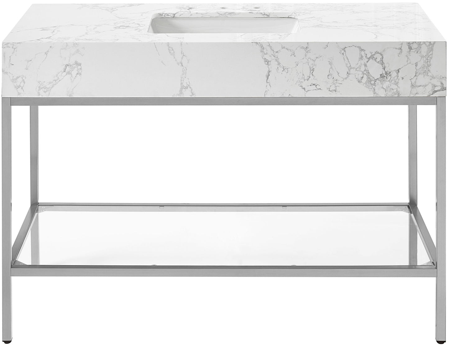 Marmo - Engineered Marble Bathroom Vanity With Chrome Base
