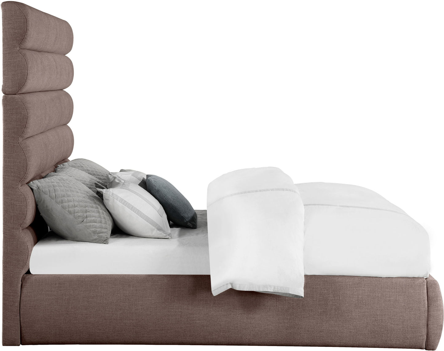 Adam - Linen Fabric Bed With 70.5" Headboard