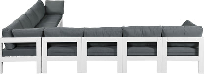 Nizuc - Outdoor Patio 9 Piece Modular Sectional With White Frame