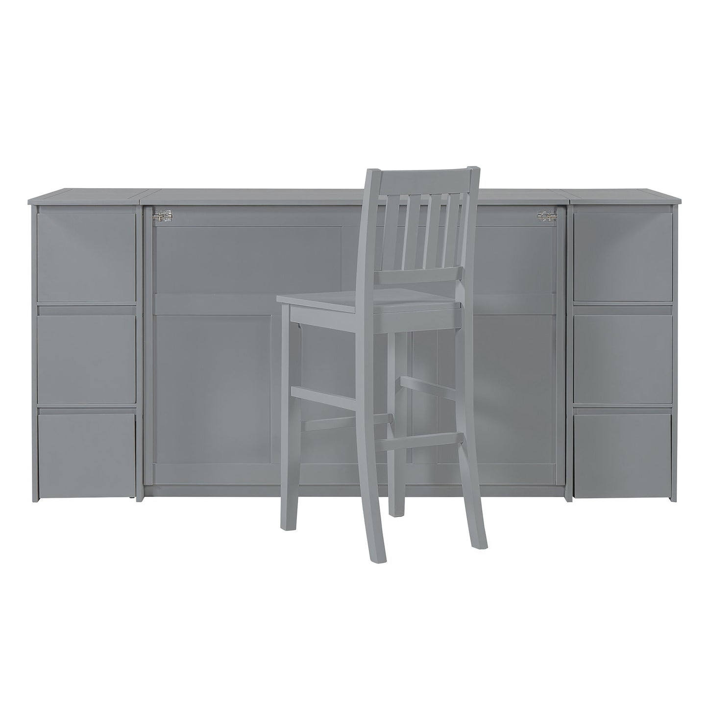 Murphy Bed With Drawers, Cabinets, And USB Ports