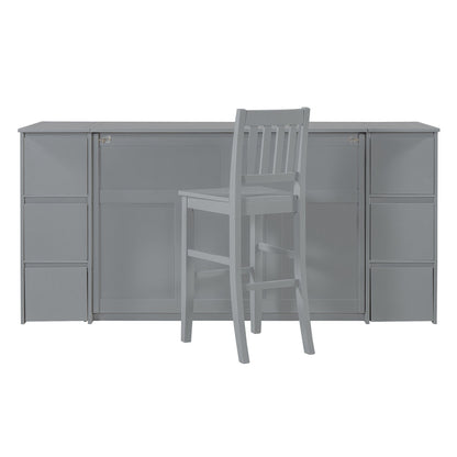 Murphy Bed With Drawers, Cabinets, And USB Ports