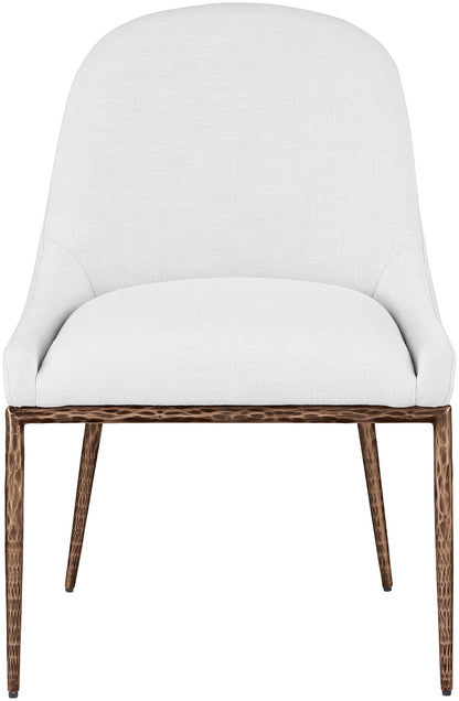Ferro - Upholstered Dining Side Chair With Brushed Bronze Legs