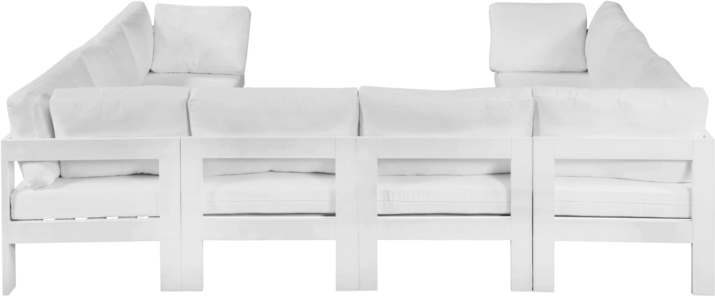 Nizuc - Outdoor Patio 8 Piece Modular Sectional With White Frame
