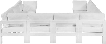 Nizuc - Outdoor Patio 8 Piece Modular Sectional With White Frame