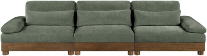 Turin - Chenille Fabric Upholstered Modular Sectional - Green