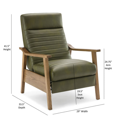 Asher - Modern Push Back Recliner With Wood Arms