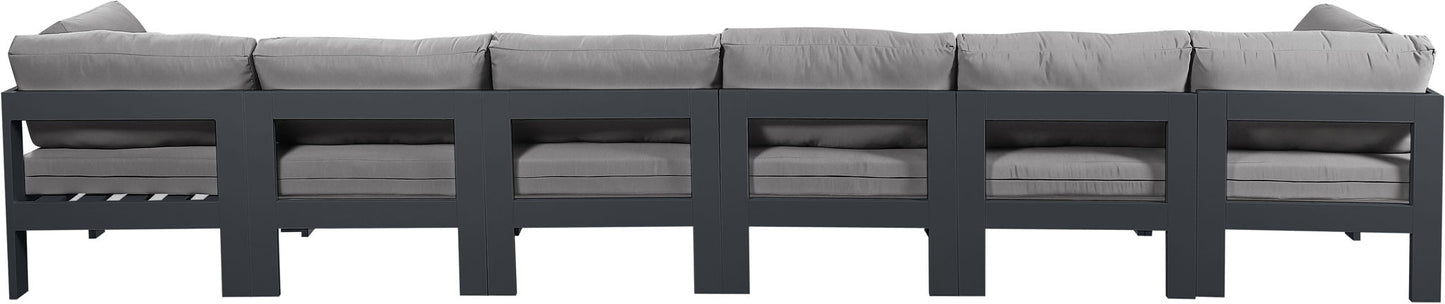 Nizuc - Outdoor Patio 6 Seat Modular Sofa With Gray Frame