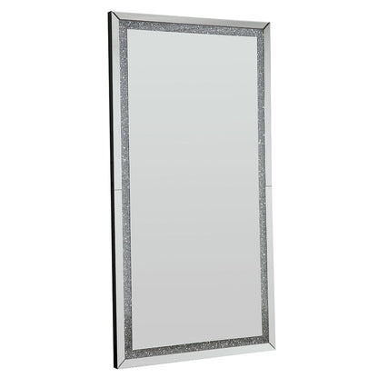 Noralie - Floor Mirror - Faux Diamonds & Mirrored