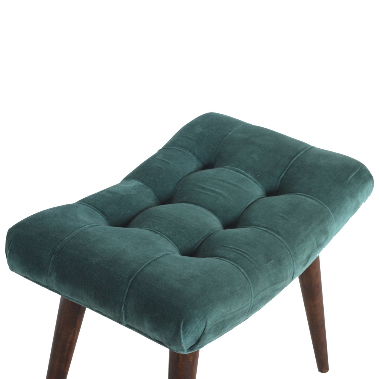 Velvet Curve Bench - Emerald