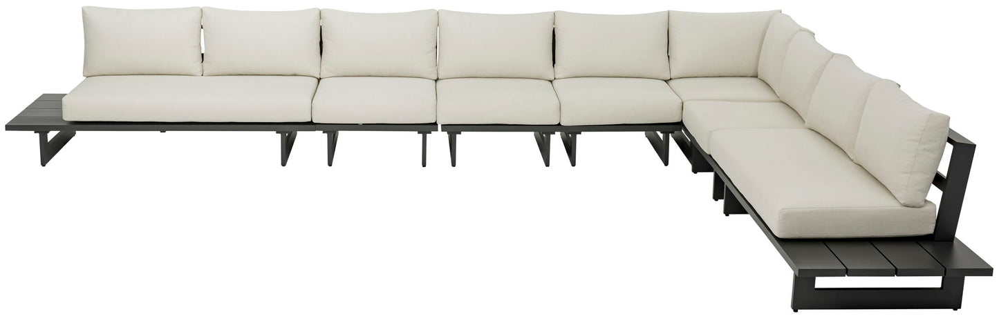 Maldives - 7 Piece Water Resistant Outdoor Patio Modular Sectional With Gray Base