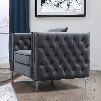 Gillian II - Chair - Light Gray Velvet