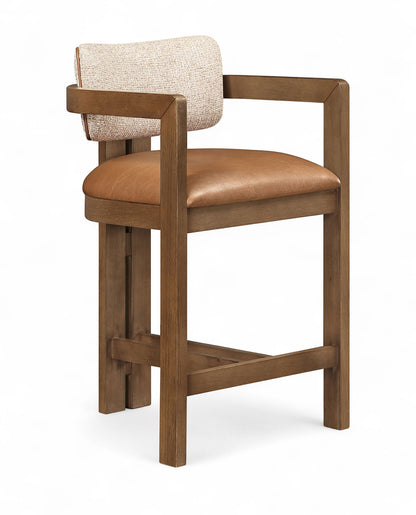 Ravina - Upholstered Counter Stool With Stained Brown Base
