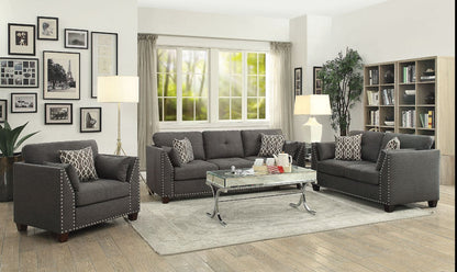 Laurissa - Sofa With 4 Pillows - Light Charcoal Linen