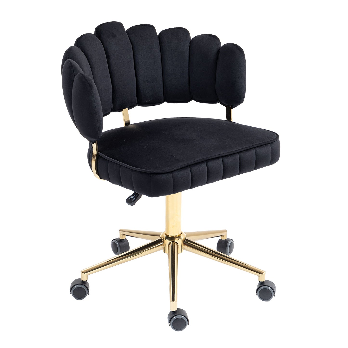 Modern Velvet Home Office Desk Chair With Adjustable Height And Swivel Wheels