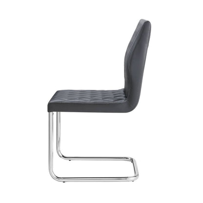 Ansonia - Side Chair (Set of 2) - Gray Synthetic Leather & Chrome