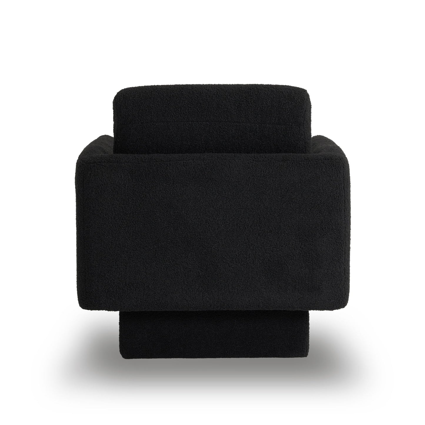 360° Modern Swivel Accent Chair Round Armchair, Thick Padded Single Lounge Sofa Upholstered Comfy - Black