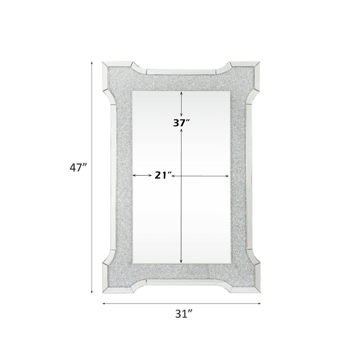 Noralie - 47" X 31" Accent Mirror With Faux Diamonds - Mirrored