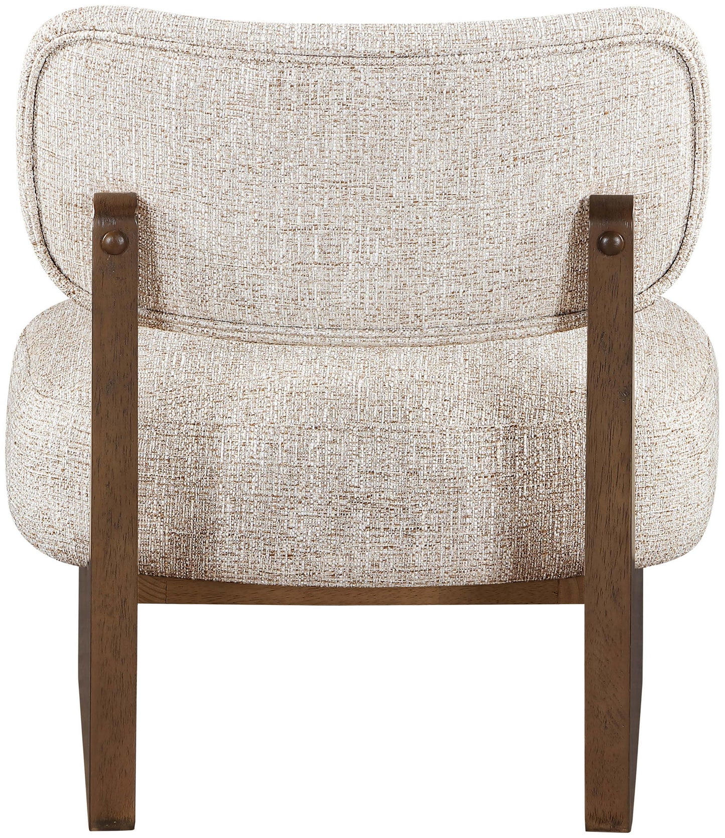 Vetra - Linen Textured Fabric Upholstered Accent Chair With Brown Base