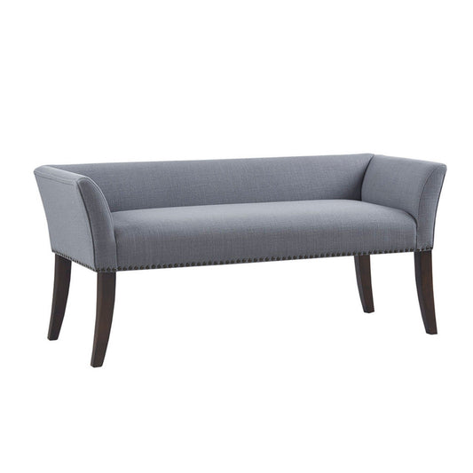 Accent Bench With Low Back And Flared Arms - Slate Blue