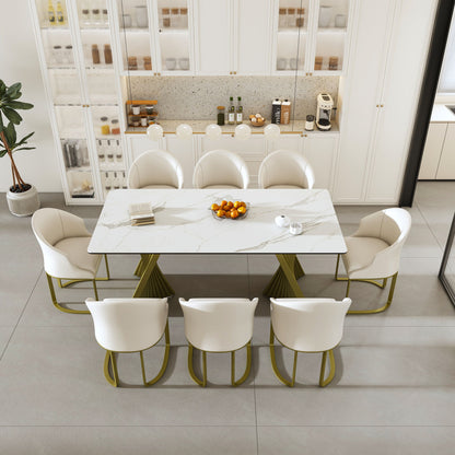 Modern Rectangular Kitchen Table With Steel Table Feet And Chairs