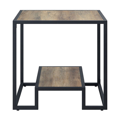 Idella - End Table - Rustic Oak & Black