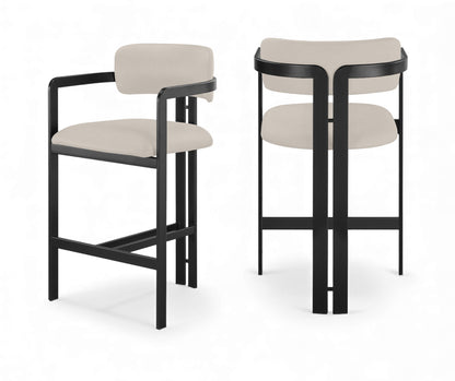 Aurum - Vegan Leather Upholstered Counter Stool - Taupe