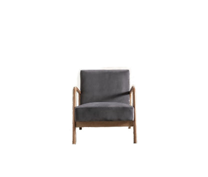 Classic Mid-Century Modern Accent Chairs, Open Framed Armchair With Cushioning And - Gray