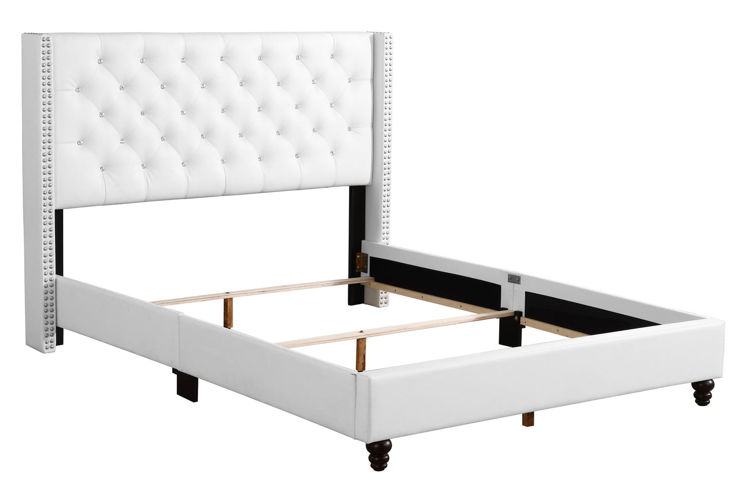 Queen Upholstered Bed - White