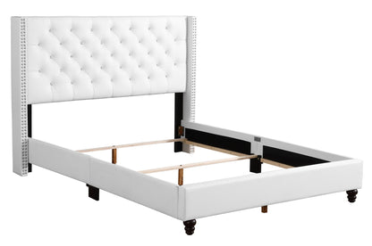 Queen Upholstered Bed - White