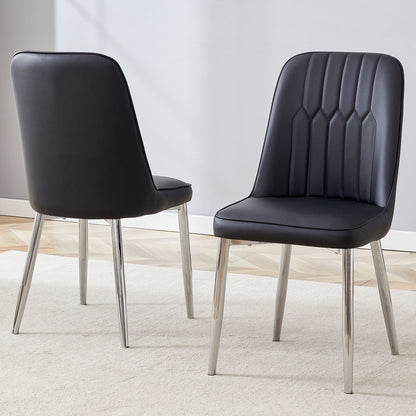Modern 2 Dining Chairs Wit Metal Legs For Kitchen