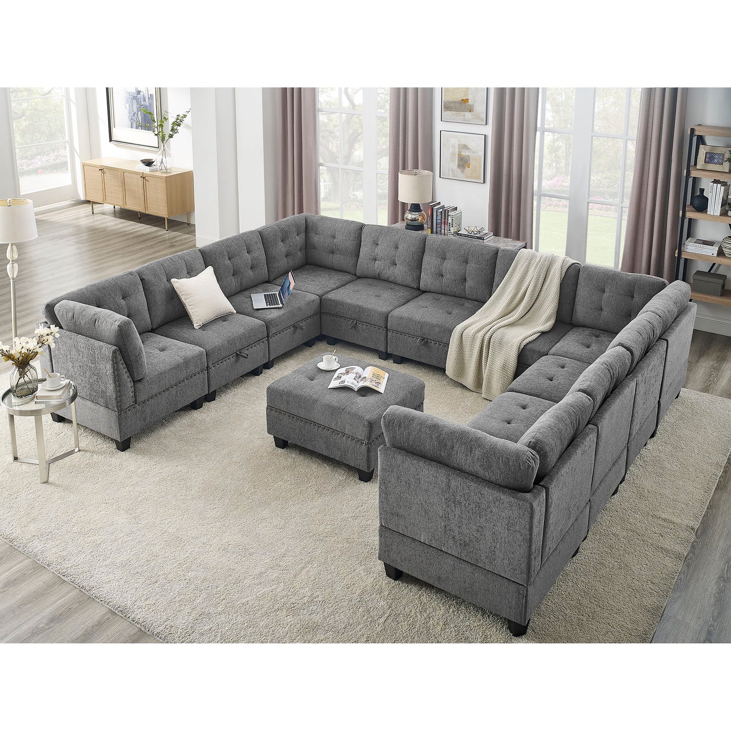 Modular Sectional Sofa With Diy Combination And Storage