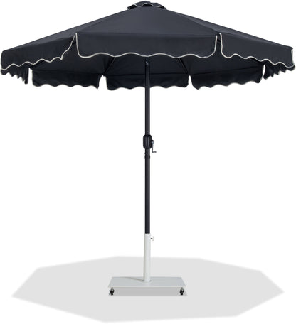 Amalfi - Aluminum Patio Umbrella - White Base / Black Pole