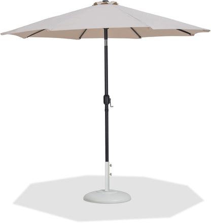 Fiji - Aluminum Patio Umbrella With Round White And Black Base