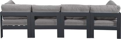 Nizuc - Outdoor Patio 4 Seat Modular Sofa With Gray Frame