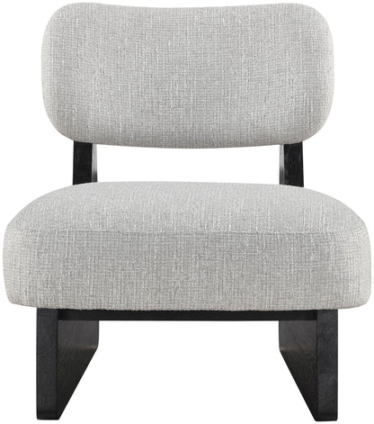 Vetra - Linen Textured Fabric Upholstered Accent Chair With Black Base