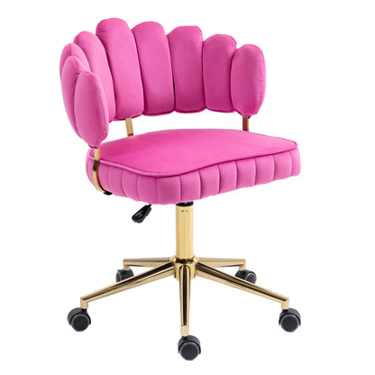 Modern Velvet Home Office Desk Chair With Adjustable Height And Swivel Wheels