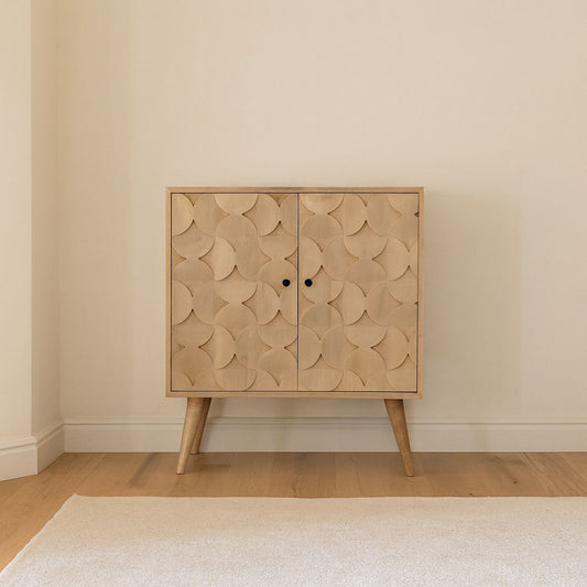 Hourglass Carved Cabinet - Marble