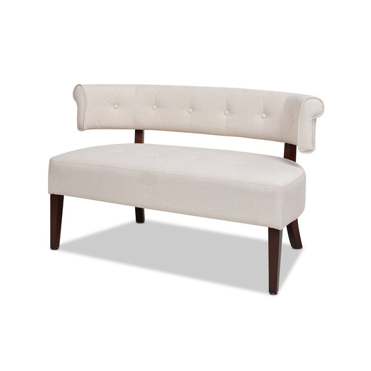 Jared - Roll Arm Tufted Bench Settee - Sky Neutral Beige
