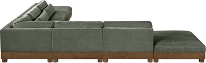Turin - Chenille Fabric Upholstered Modular Sectional - Green