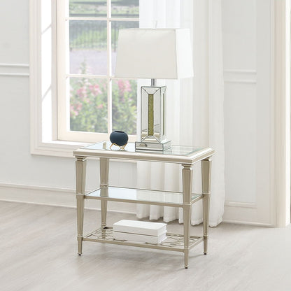 Zaba - End Table - Glass Top & Silver
