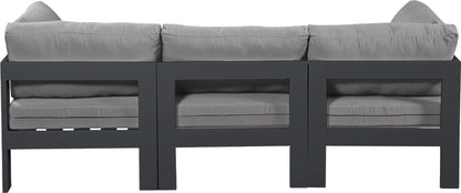 Nizuc - Outdoor Patio 3 Seat Modular Sofa With Gray Frame