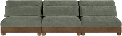 Turin - Chenille Fabric Upholstered Modular Sectional - Green