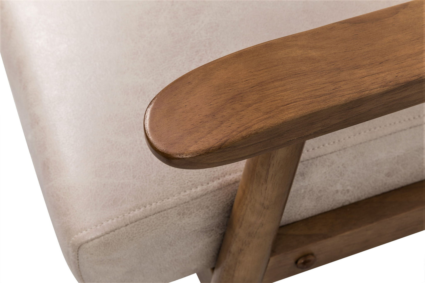 Wide Classic Mid-Century Modern Arm Chair - Light Camel