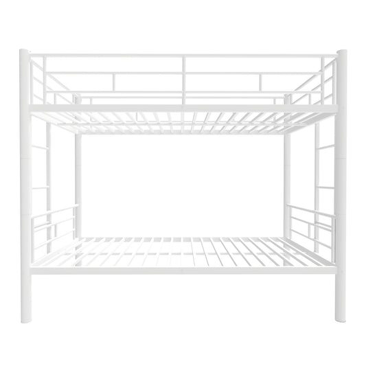 Bunk Bed With Ladder, High Guardrail, Convertible Design, Storage Space