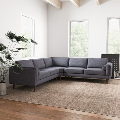 Erman - Pillow Back Corner Sofa - Dark Gray