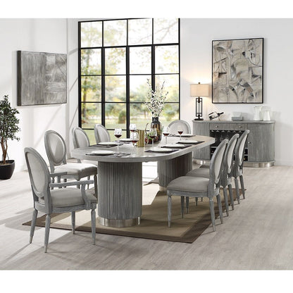 Adalynn - Side Chair (Set of 2) - Gray Fabric & Weathered Gray Oak